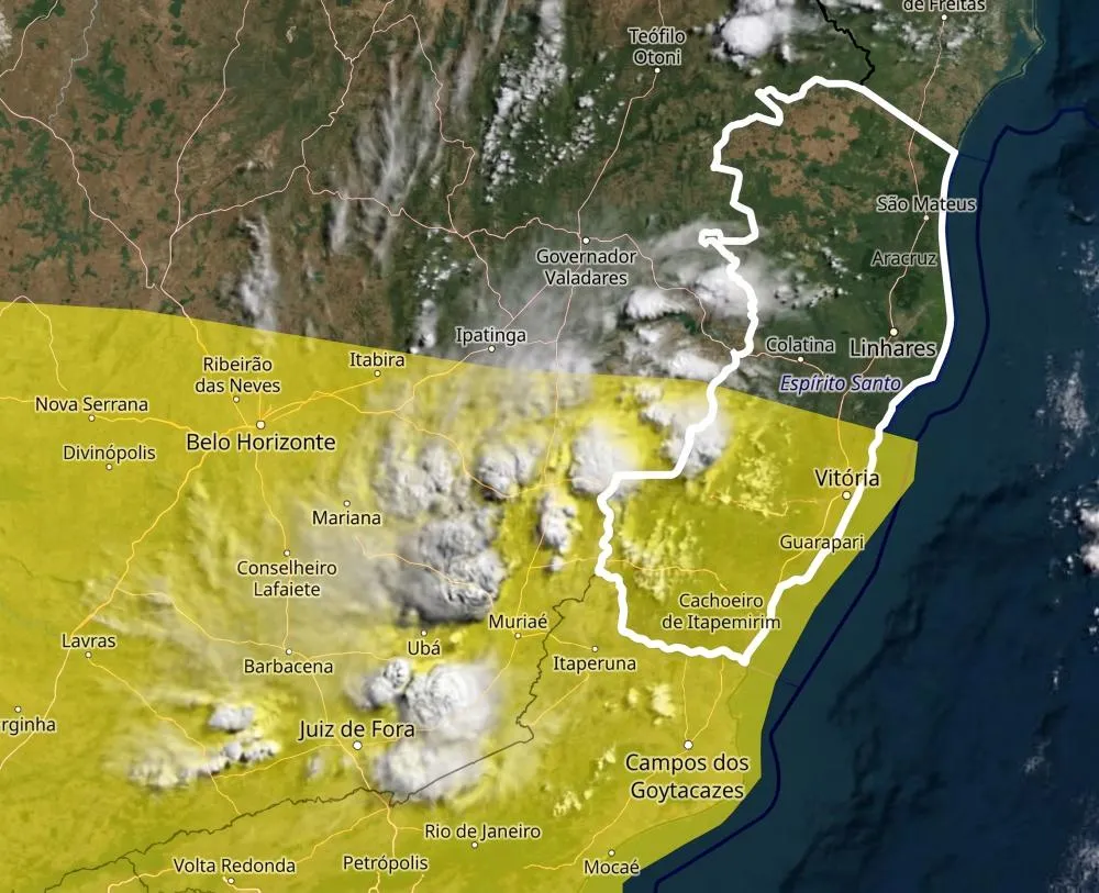Alerta de tempestade: INMET prevê chuvas fortes, ventania e granizo para 50 cidades do Espírito Santo