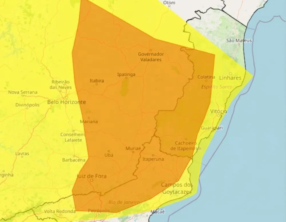 Aviso de tempestade atualizado: 54 municípios recebem Alerta Laranja para chuvas intensas nesta sexta-feira